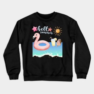 Hello summer Beach summertime Adventure travel lover palm tree sun Crewneck Sweatshirt